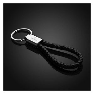 Braided Leatherette Key Chain (Factory Direct - 10-12 Weeks Ocean)
