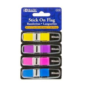 Stick On Flags - Neon Colors, Dispenser, 4 Pack (Case of 288)