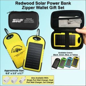 Redwood Solar Power Bank Zipper Wallet Gift Set 3000 mAh - Yellow