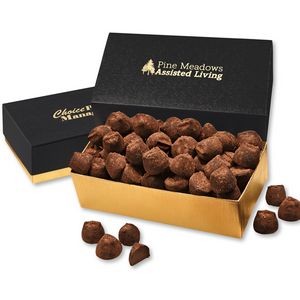 Black & Gold Gift Box w/Cocoa Dusted Truffles