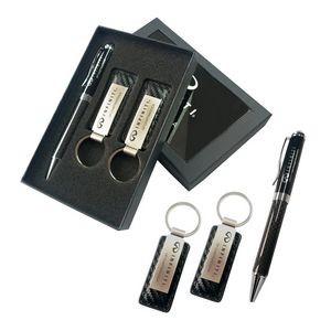 Executive Stylus Pen And Leather Key Fob Box Kit
