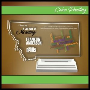 7" Montana Clear Acrylic Award with Color Print
