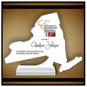 8" New York White Budget Acrylic Award