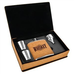 Laserable Cork 6 Oz. Flask Gift Set