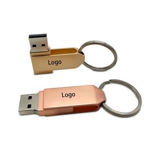 360 Degree Rotatable Metal USB Flash Drive with Key Ring