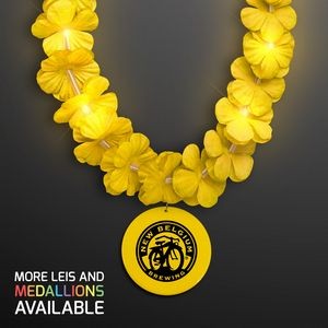 Light Up Yellow Lei with Yellow Medallion - Domestic Print