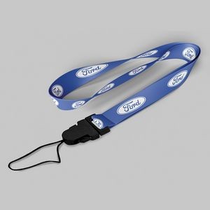 1/2" Blue custom lanyard printed with company logo with Cellphone Hook attachment 0.50"