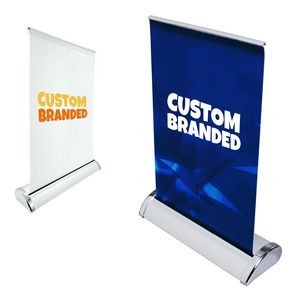 Mini Tabletop Retractable Banner Stand W/Custom Graphic