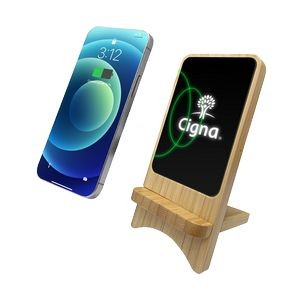 Aurora Light-up Bamboo Wireless Charger Stand-15W wireless charger