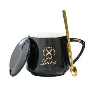 15 Oz Ceramic Coffee Mug with Lid