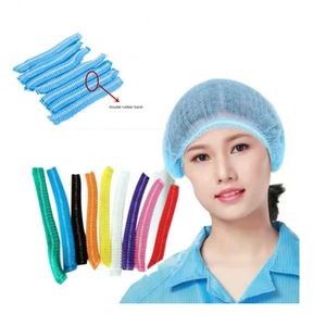 21" Thickened Disposable Bouffant Caps with Double Rubber Bands