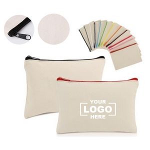 Multi-purpose Canvas Pencil Bag Zipper Cosmetic Pouch