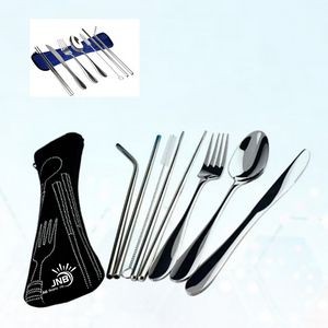 Stainless Steel Flatware Set with 7 Pieces and Case