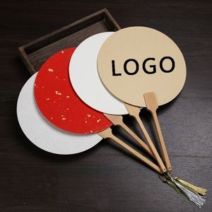 Rice Paper Wood Hand Fan Full Color (2 Sides)