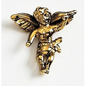 Antique Gold Guardian Angel Lapel Pin