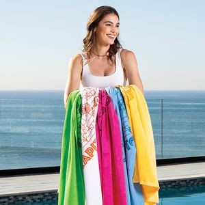 Premium Velour Beach Towel (Color Towel, Tone on Tone)