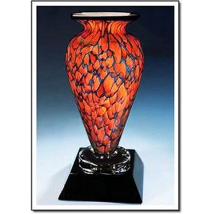 Indigo Monarch Athena Vase w/ Marble Base (4.5"x11.5")