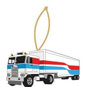 Semi Truck Promotional Ornament w/ Black Back (2 Square Inch)
