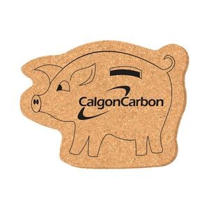 3 1/2" x 4 1/2" Pig Shape Solid Cork Coasters