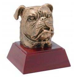 Bulldog, Antique Gold, Resin Sculpture - 4"