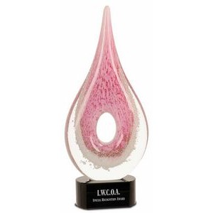 Pink Hole - Rain Drop - Art Glass - Premier Crystal - 12"