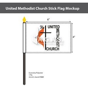 Methodist Stick Flags 4x6 inch