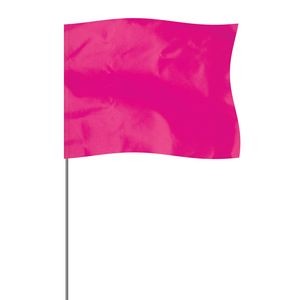 Pink 4" x 5" Marker Flag on a 36" Wire