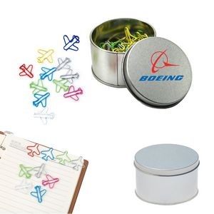 Airplane Paper Clips In Tin Box