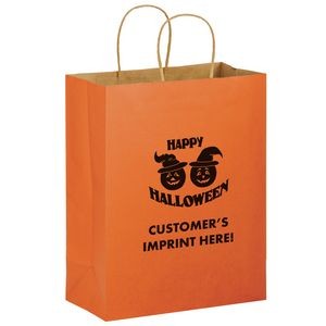 Halloween Stock Design Matte Orange Shopper • Pumpkins - Customized (10"x5"x13") - Flexo Ink