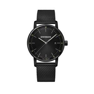 Swiss Army Urban Classic Large Black Dial, Black PVD Case and Stainless Steel Mesh Bracelet Watch