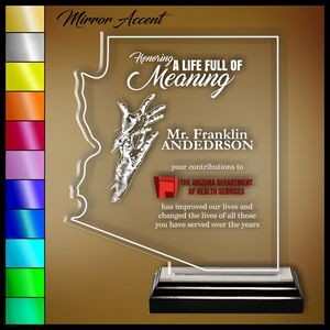 10" Arizona Clear Acrylic Award with Color Print and Mirror Accent