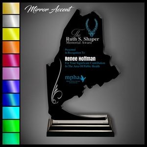 6" Maine Black Acrylic Award with Mirror Accent