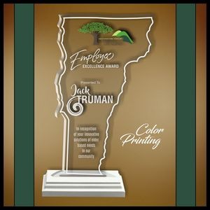 7" Vermont Clear Acrylic Award with Color Print