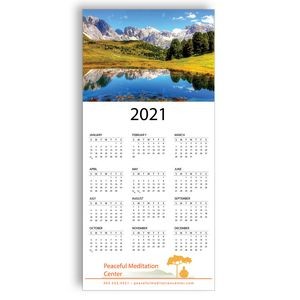 Z-Fold Personalized Greeting Calendar - Fall Mountains