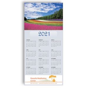 Z-Fold Personalized Greeting Calendar - Flower Meadow