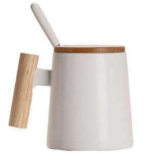 16oz Ceramic Coffee Mug with Bamboo Lid