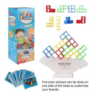 48 PCS Tetra Tower Stacking Games with Full-color Custom Sticker