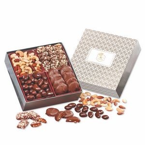 Silver & Gold Geometric Gift Box w/Gourmet Treats
