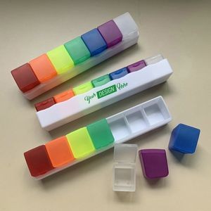 Rainbow Weekly 7 Day Pill Organizer Container