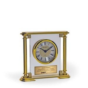 Oras Brushed Gold Glass Clock