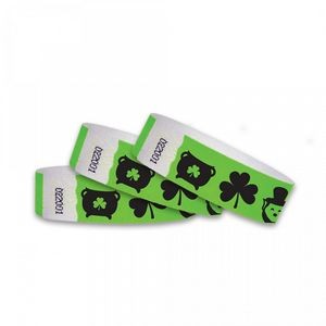 3/4" wide x 10" long - 3/4" St Patrick's Day Icons Tyvek Wristbands Blank 0/0