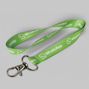 5/8" Lime Green custom lanyard printed with company logo with Thumb Trigger attachment 0.625"