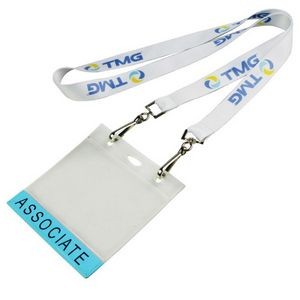 3/4" Double ended Polyester Lanyards w/Plastic badge holder