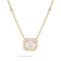 Jilco Inc. Classic Bezel Set Gold Diamond Necklace