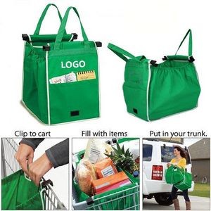 14 1/2" Reusable Foldable Grab Grocery Shopping Tote Bag Shopping Metal Cart Bag