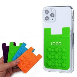 Adhesive silicone Mobile Phone Credit Card Holder With Stand