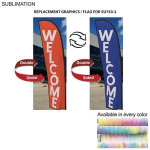 Replacement Flag for 10' Small Feather Flag Kit, Full Color Graphics Double Sided