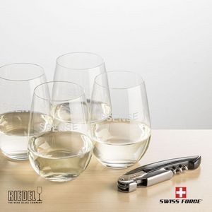Swiss Force® Opener & 4 RIEDEL Wine - Black
