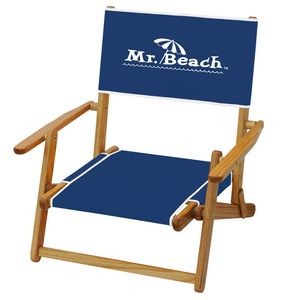 US Made Deluxe Folding Solid Oak Hardwood Frame Sand Chair
