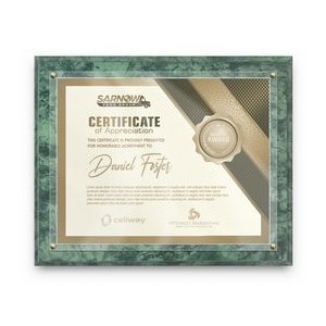 Emerald Marble Slide-In Certificate Plaque